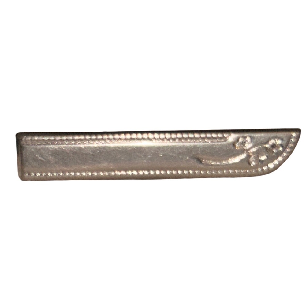 Foster‎ Vintage 925 Silver Floral Etched Tie Clip Men Formal Wedding Accessory